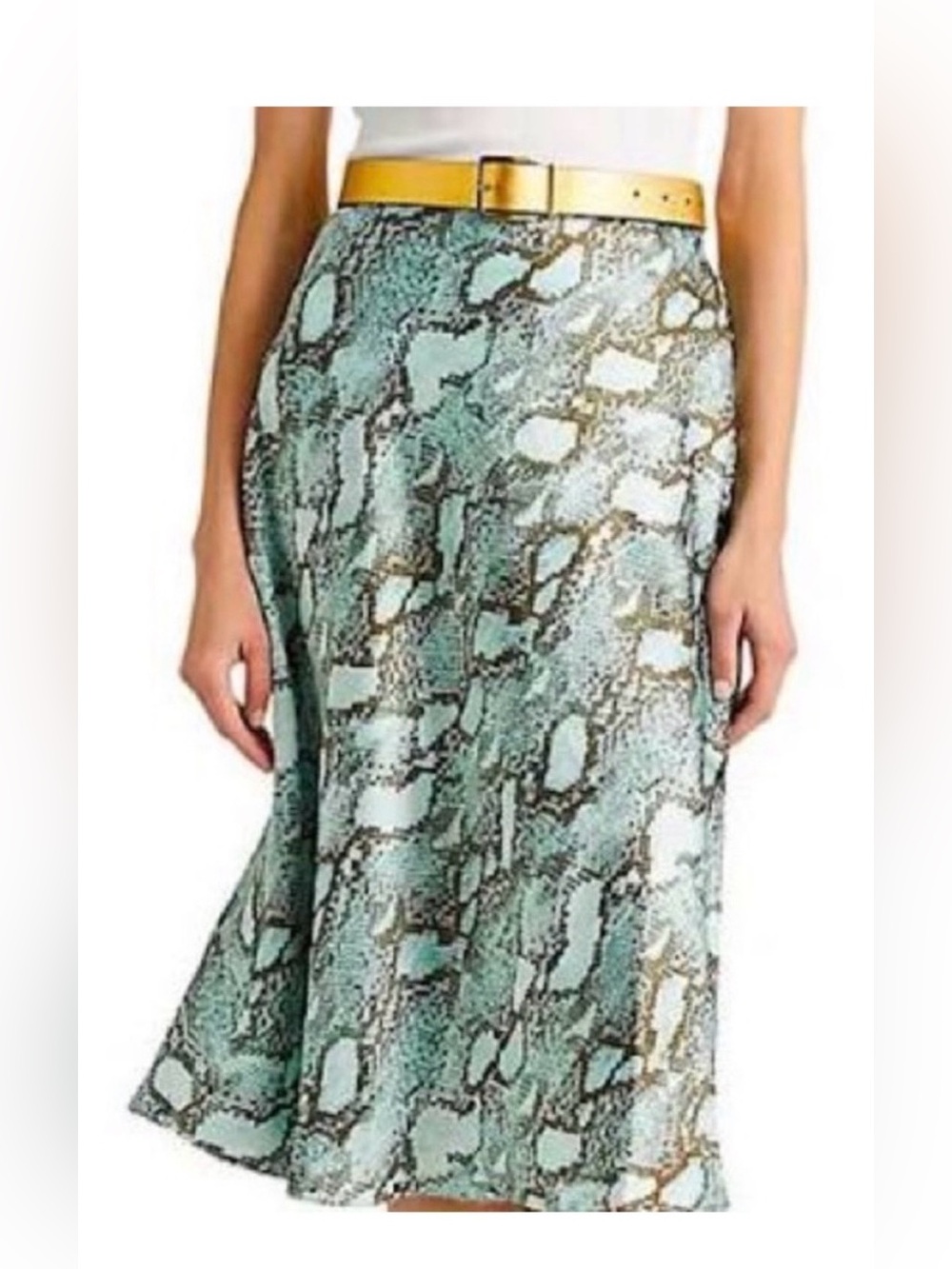 NWT Ralph Lauren Women's Satin Snakeskin Print A line Skirt 10 - Picture 2 of 6